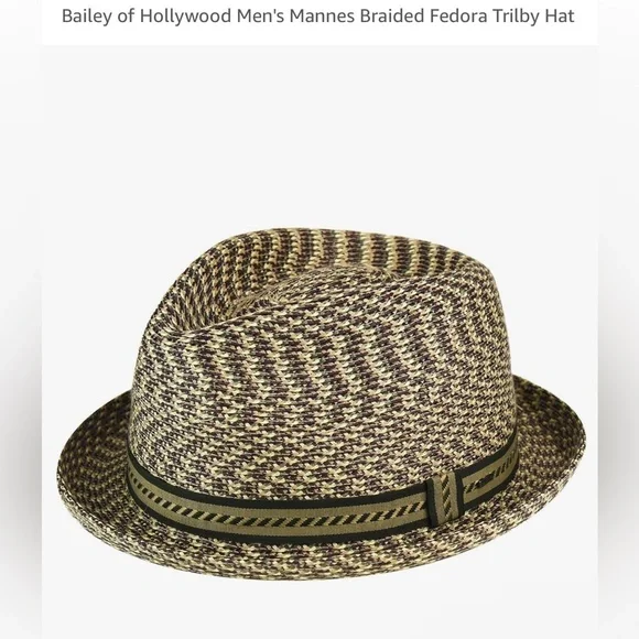 Bailey of Hollywood Men's Mannes Braided Fedora Trilby Hat - Picture 1 of 7
